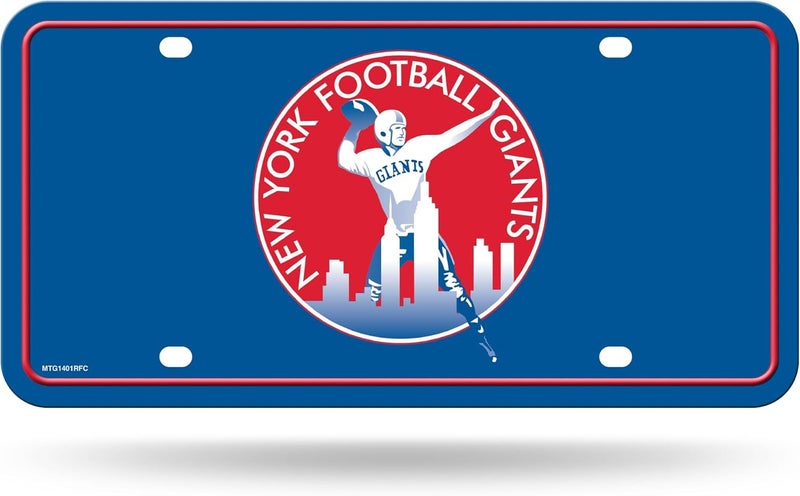 NFL Football New York Giants Retro Logo Metal Auto Tag 6" x 12" - Great for Truck/Car/SUV